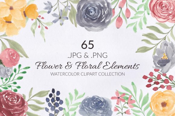 65 Flower and Floral Watercolor Clipart Review