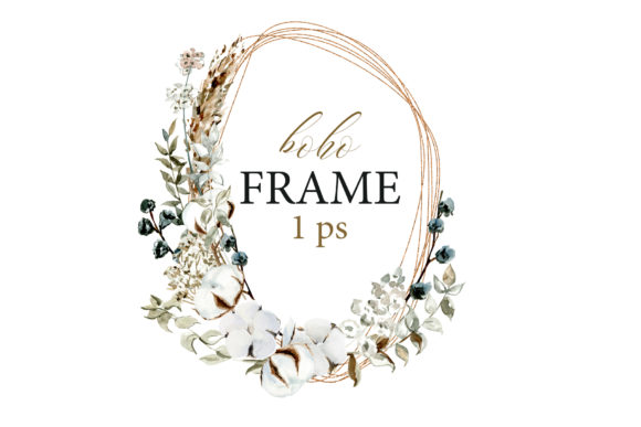 Boho Frame Watercolor Clipart & Illustrations