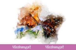 Couple of Butterflies Watercolor Art Illustrations
