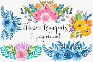 Flower Watercolor Bouquets Clip Art & Illustrations