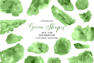 Green Watercolor Shapes: Fresh Illustrations