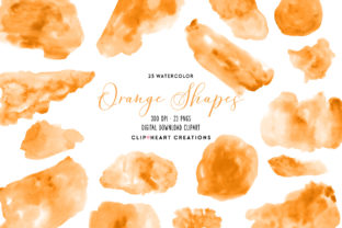Orange Watercolor Shapes: Fresh Illustrations