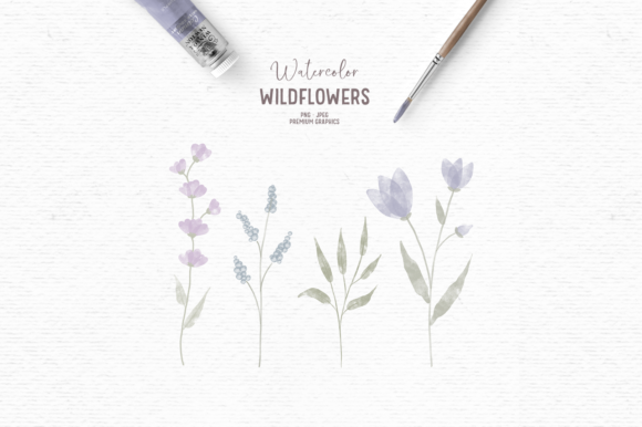 Purple Watercolor Floral Clipart & Illustrations