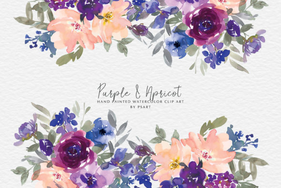 Purple Watercolor Floral Set Illustrations Review