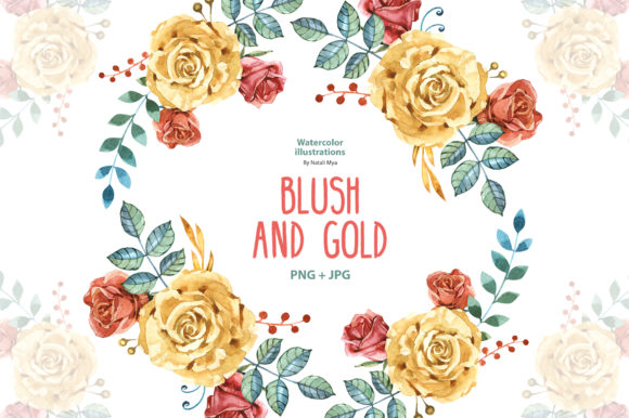 Watercolor Blush and Gold Roses Review