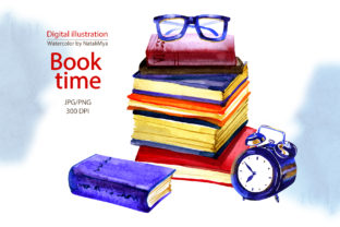 Watercolor Book Cliparts & Illustrations