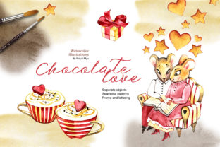 Watercolor Chocolate Love Cliparts & Illustrations