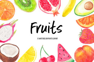 Watercolor Fruits Clipart & Illustrations