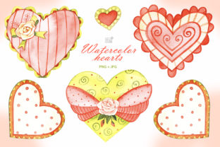 Watercolor Hearts Cliparts & Illustrations
