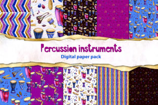 Watercolor Music Digital Papers & Illustrations