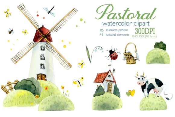 Watercolor Pastoral: Soft Illustrations for Blogs