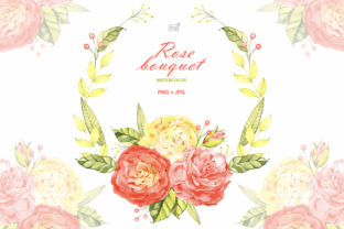 Watercolor Roses Bouquet Cliparts & Illustrations