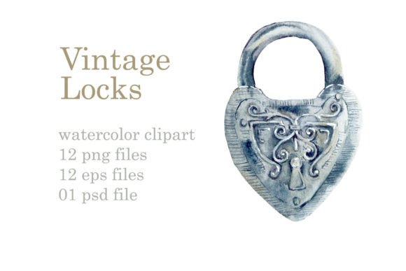 Watercolor Vintage Locks Illustrations Review