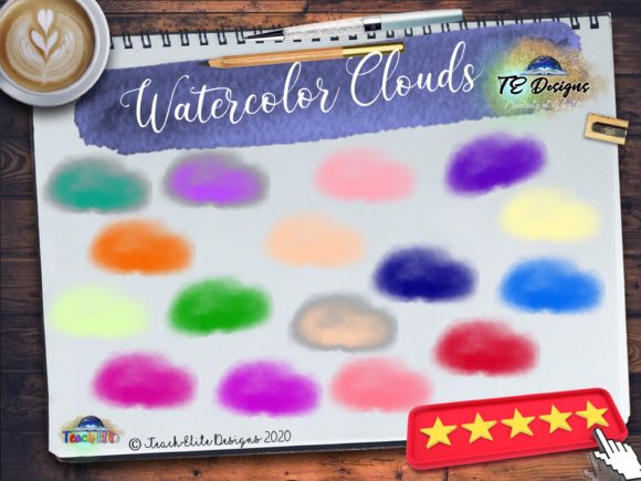 Watercolour Clouds Clipart & Illustrations